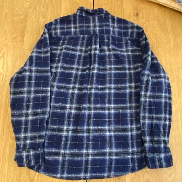 WOOLRICH Oxbow Flannel Over ShirtXXL Waist Pockets Plaid Blue warm cabin camp
